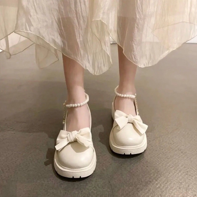Giày búp bê - Giày Lolita đính nơ kèm phụ kiện đeo chân đáng yêu ngọt ngào