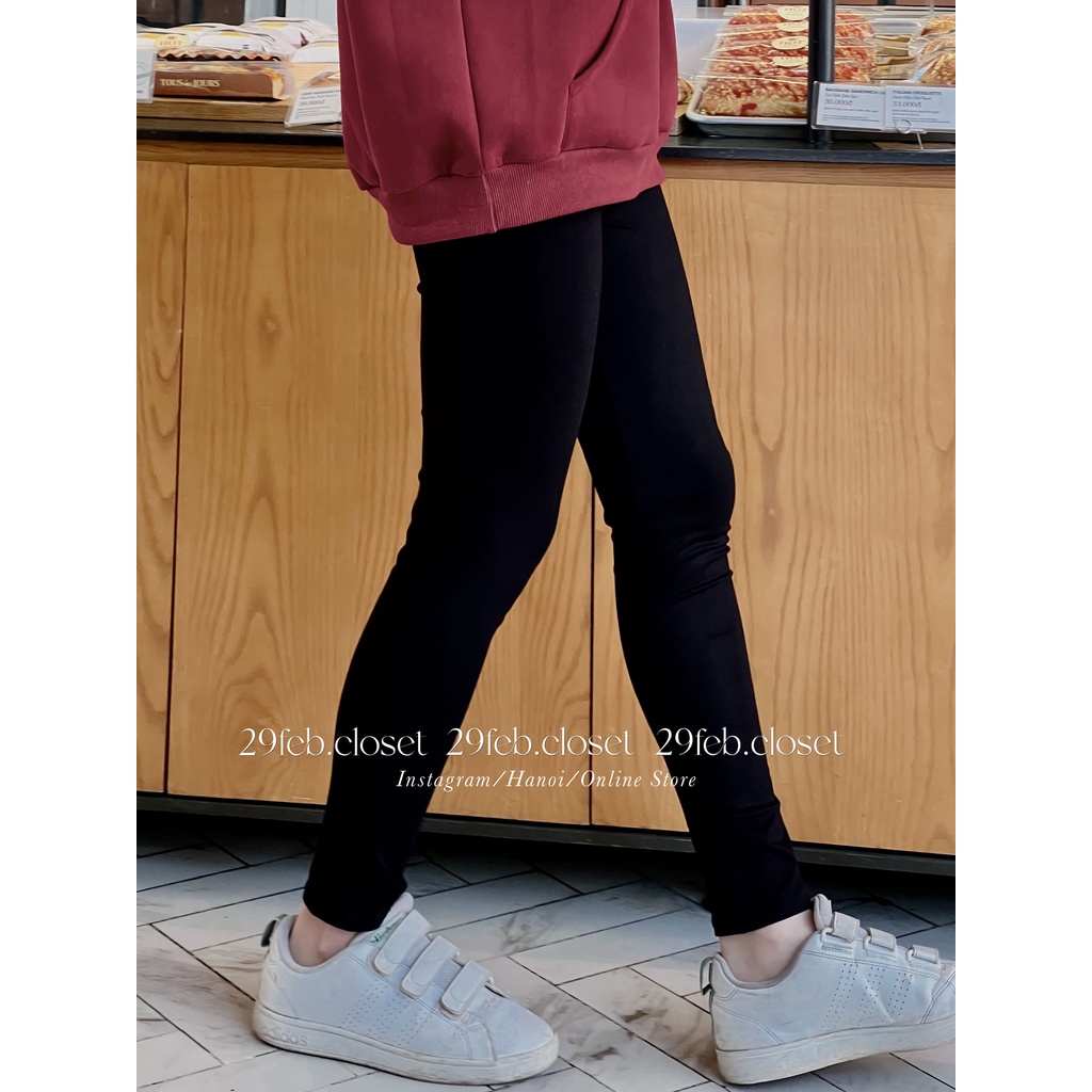 [Ảnh thật/Video] Quần legging đen cạp cao chất dày gen bụng kèm túi giấy Mu ji - Q2 - 29feb.closet | BigBuy360 - bigbuy360.vn