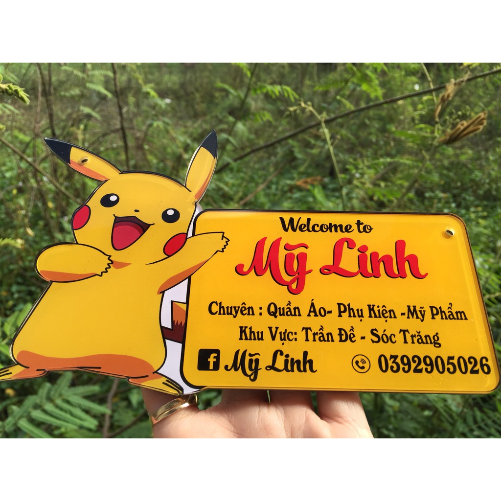 Bảng Hiêu Pikachu_ Bảng hiệu treo shop_ bảng hiệu treo xinh xắn