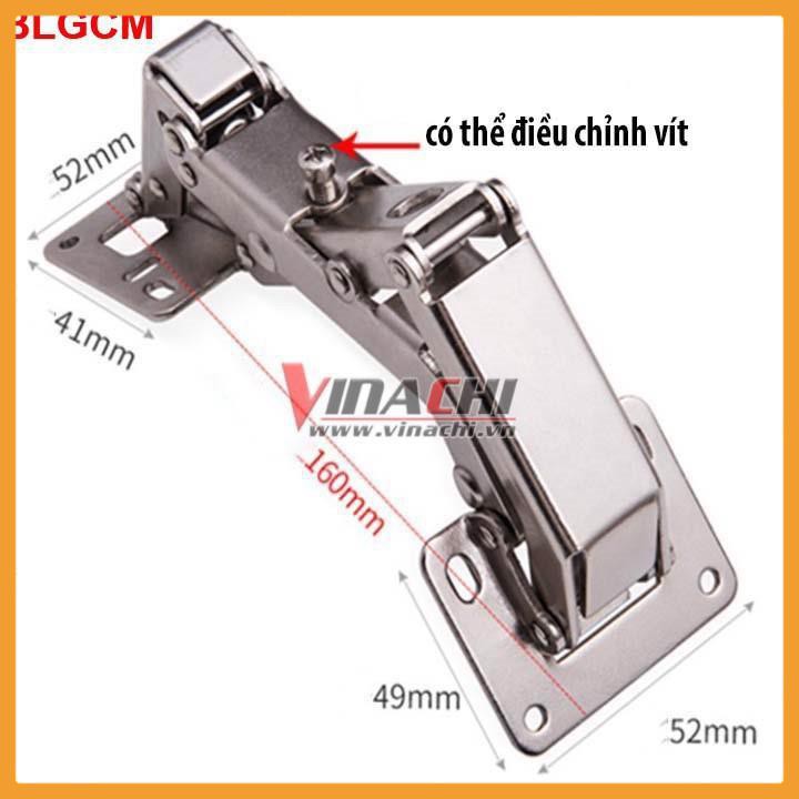 Bản lề thép chữ M - Bản Lề Giảm Chấn Cửa Gỗ - 1 Cái