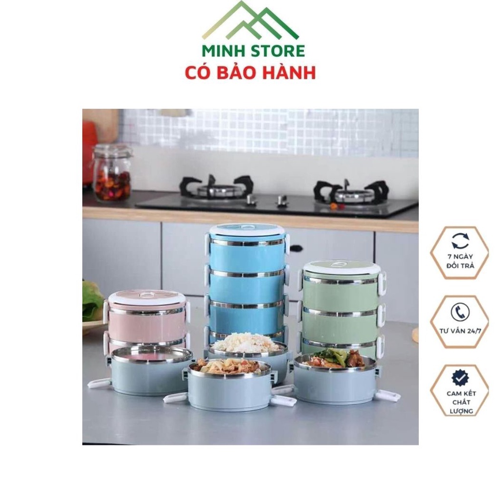 Hộp Đựng Cơm Cặp Lồng Cơm Giữ Nhiệt Lúa Mạch Ruột Inox