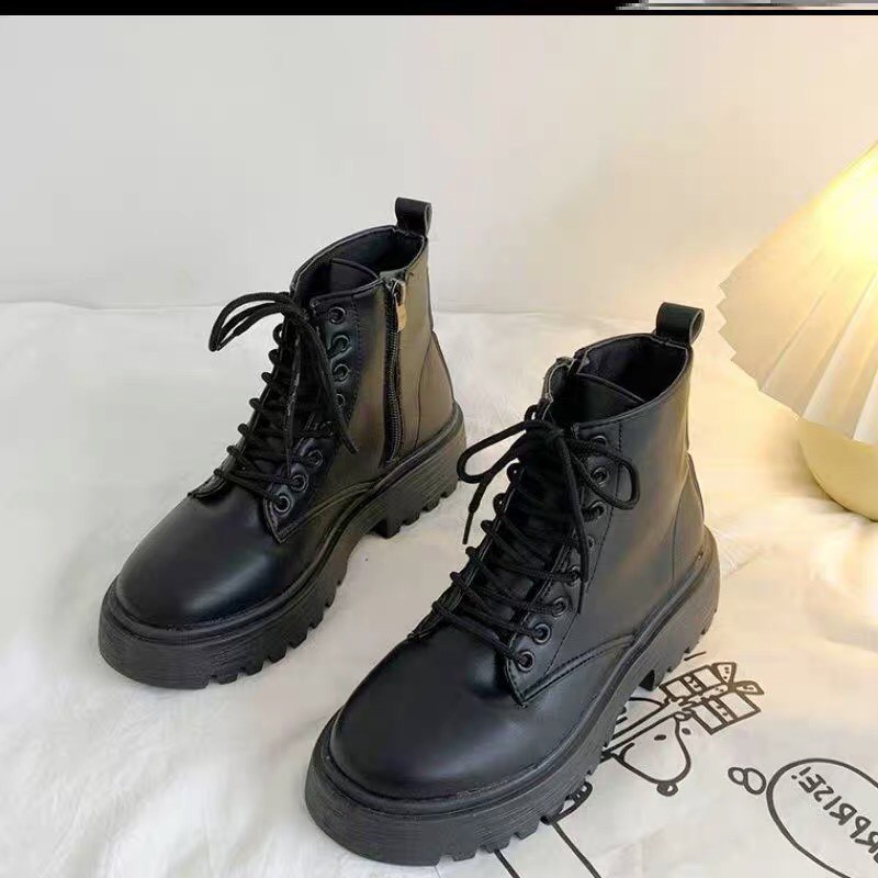 Giày Bốt Nữ Ullzang Khóa Kéo Cá Tính Phong cách Hàn Quốc siêu xinh siêu hot