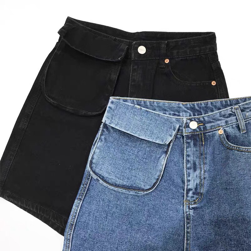 Quần Shorts Cạp Cao Túi Tháo Rời Phong Cách Ulzzang_C8