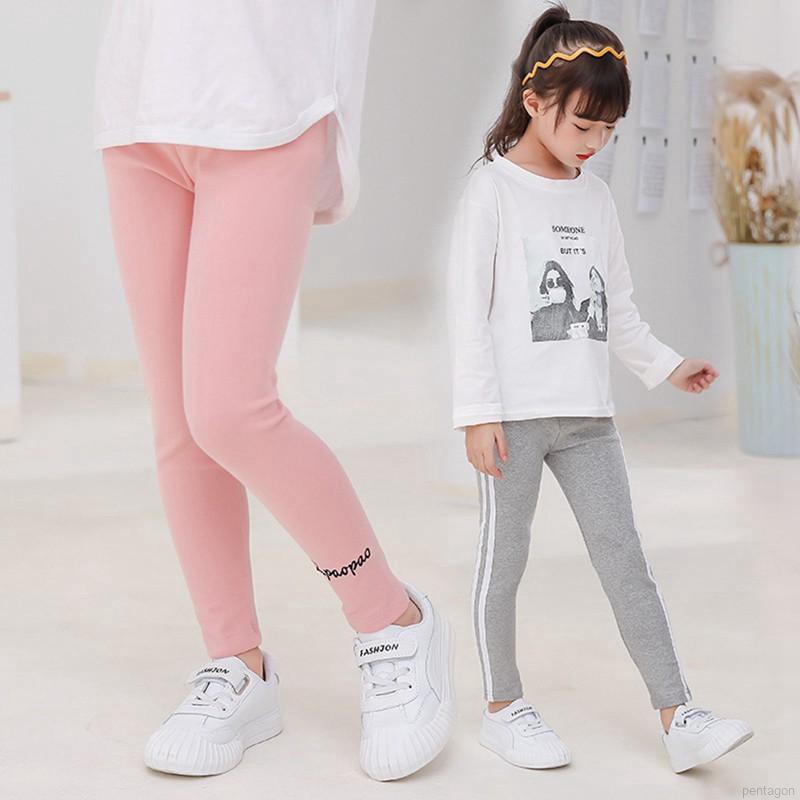 Quần Legging chất Cotton hoạ tiết kẻ sọc cho bé