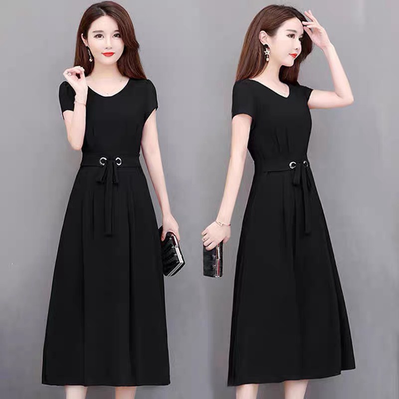 ĐẦM VOAN LỤA CHIFFON QUẢNG CHÂU 2 KHOEN THẮT EO SIÊU XINH CHO QUÝ CÔ