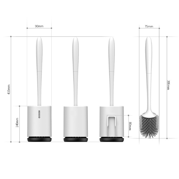 Chổi Cọ Nhà Vệ Sinh Bồn Cầu Nhà Tắm Toilet Silicol, Lắp Đặt Dán Tường Cao Cấp Ecoco