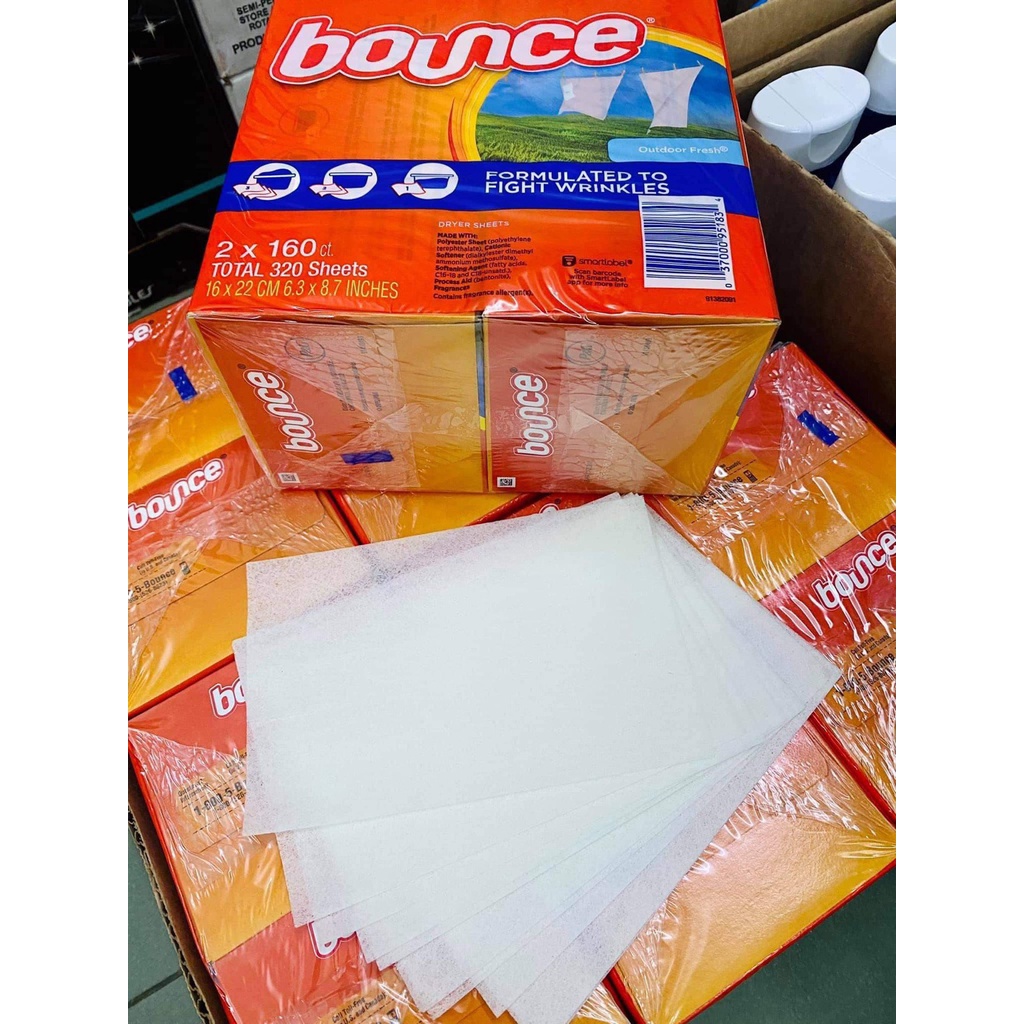 GIẤY THƠM QUẦN ÁO BOUNCE VÀ LÀM MỀM VẢI, GIẤY THƠM MỸ