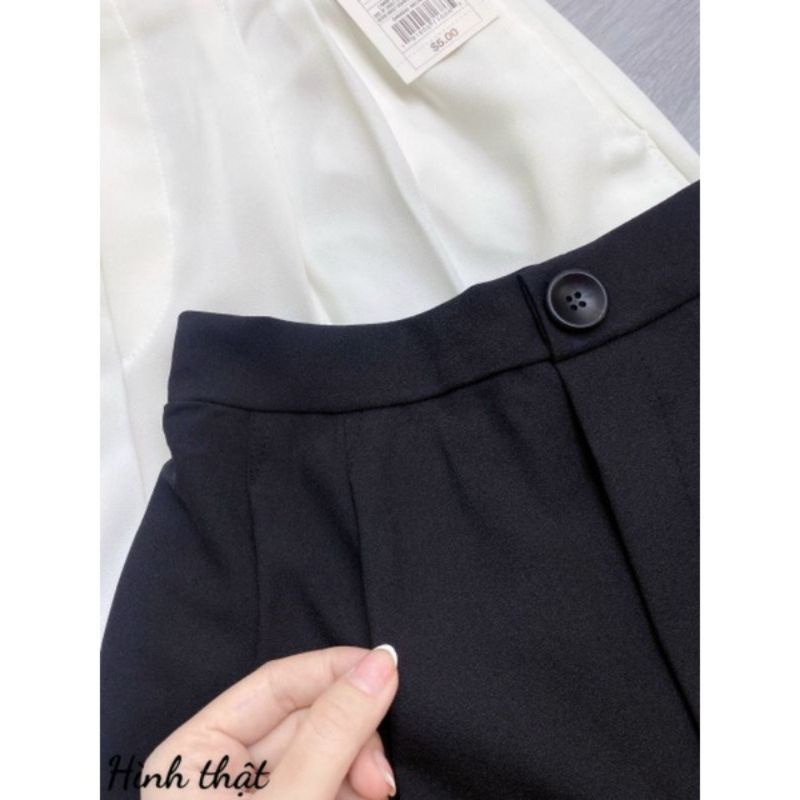 Quần Shorts 2 túi nút bấm B-C lưng cao ( HÌNH THẬT 100%)