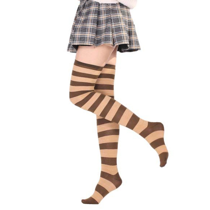 Xixi Vớ Dài Qua Gối Nhiều Màu Họa Tiết Sọc Ngang Dành Cho Nữ