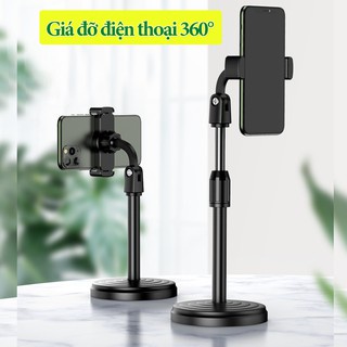 Giá Đỡ Điện Thoại 360 Độ - giá treo điện thoaị - Kẹp Điện Thoại Để Bàn Xoay Lật Phù Hợp Livestream, Học Online