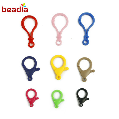 Set 10 Đầu Móc Nhựa Beadia 17mm 24mm Nhiều Màu Sắc Dùng Để Làm Đồ Trang Sức Thủ Công