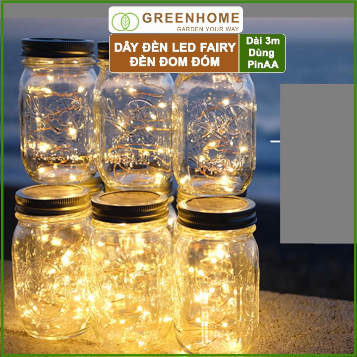 [FREESHIP 70K] Dây đèn Led đom đóm Fairy Lights 3 mét (30 bóng) dùng pin AA - tiện lợi, chịu nước, không hao điện.