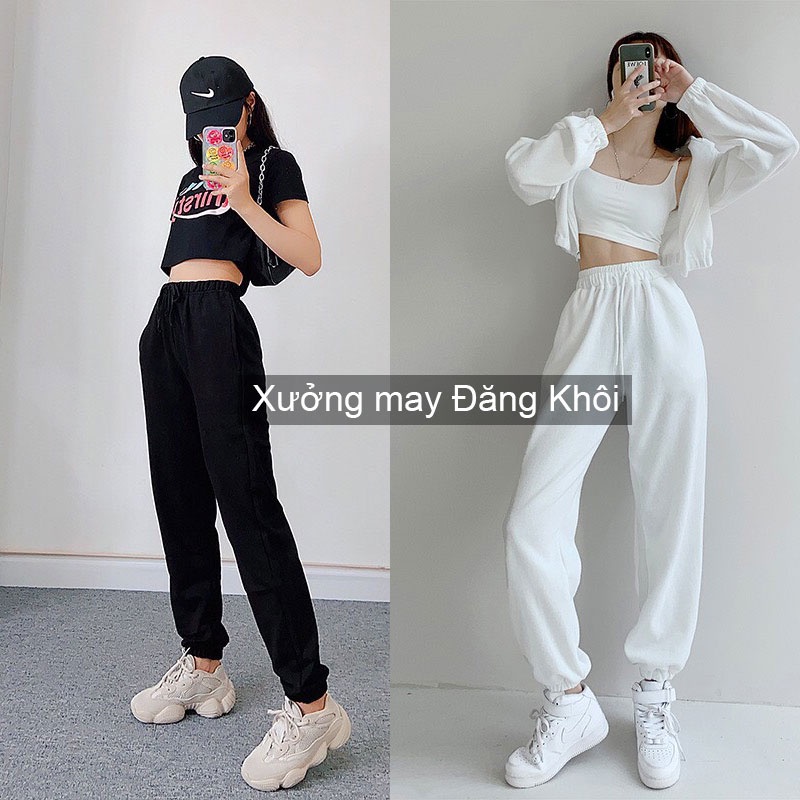 Quần Nỉ Nữ, Jogger Ống Boom Ulzzang Bo Gấu Thể Thao J210
