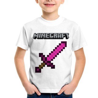 Áo Thun minecraft Kiếm diamond Vải Thun Cotton Thái