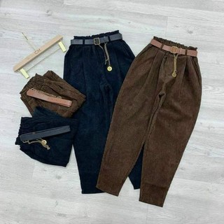 com bo  2quần nhung kèm đai