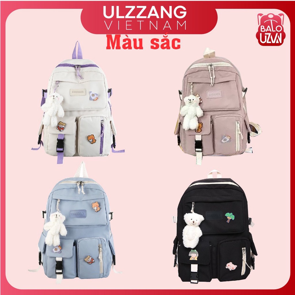 Balo nữ đi học dễ thương làm cặp sách, túi xách thời trang Ulzzang Hàn Quốc