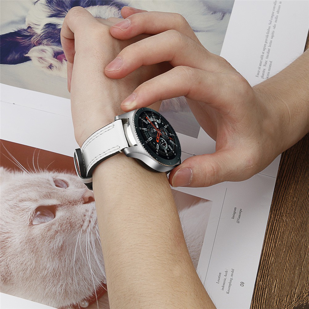 Dây da thay thế cho dây đeo đồng hồ thông minh Samsung Galaxy Watch 46mm SM-R800