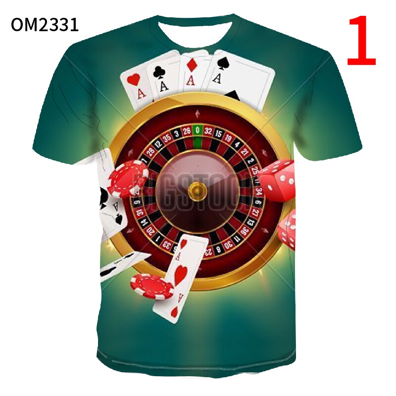 Áo Thun Tay Ngắn Cổ Tròn In Hình Lá Bài Tây 3D Thời Trang Cho Nam Size S~5XL 2022