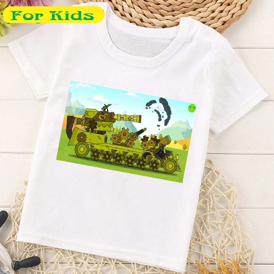 🎁 In áo hình xe tăng-Đánh bại quái vật cũ - Phim hoạt hình về xe tăng -có size trẻ em 💖