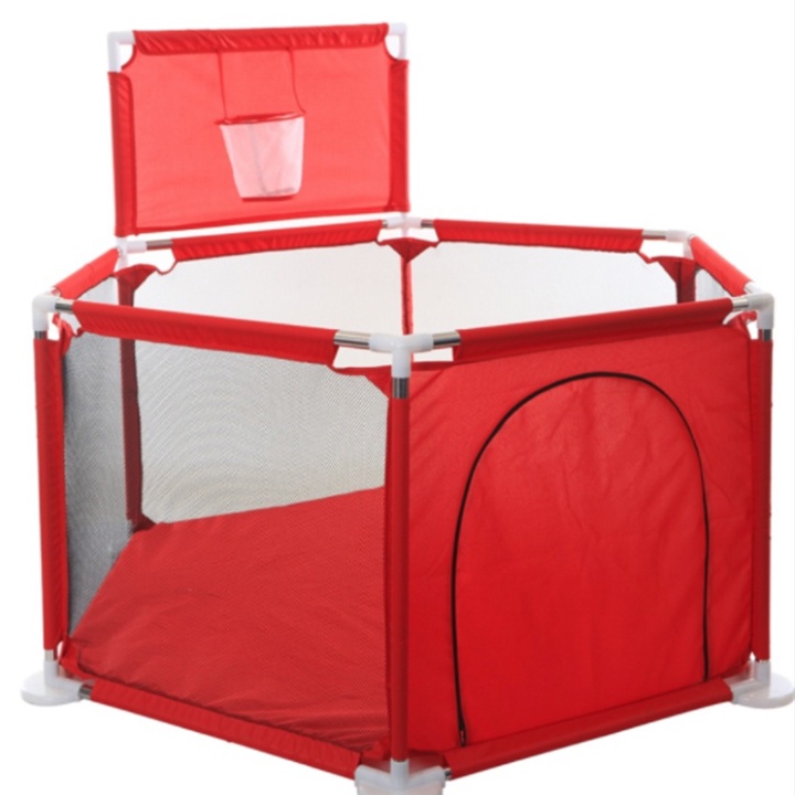 Quây Bóng Cho Bé Khung Inox Hình Lục Giác - Quây Cũi Nhà Bóng Cho Bé Có Ném Bóng Rổ - Hàng nhập khẩu