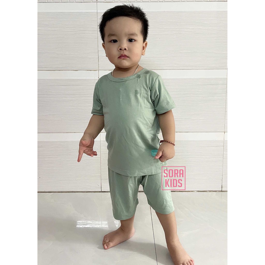 đồ bộ bé trai, bé gái Minky Mom vải thun lạnh, bộ cộc tay cho bé mặc nhà mùa hè từ 9kg-18kg