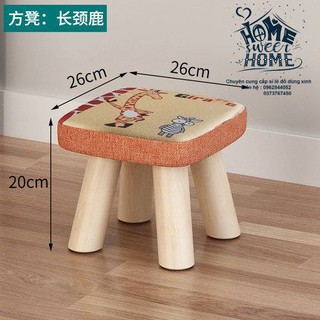 Ghế đôn chân gỗ bọc nỉ