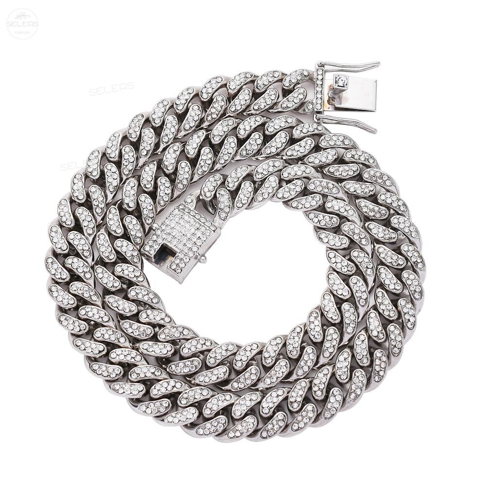 Vòng cổ Đính Kim Cương Lấp Lánh Phong Cách Hip Hop Sang Trọng Dành Cho Nam Và Nữ