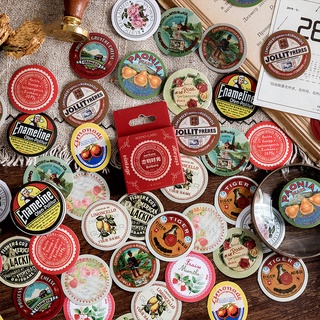 Sticker chủ đề Tem Tròn Vintage - Hộp 45 miếng dán trang trí sổ tay Bullet Journal - M080