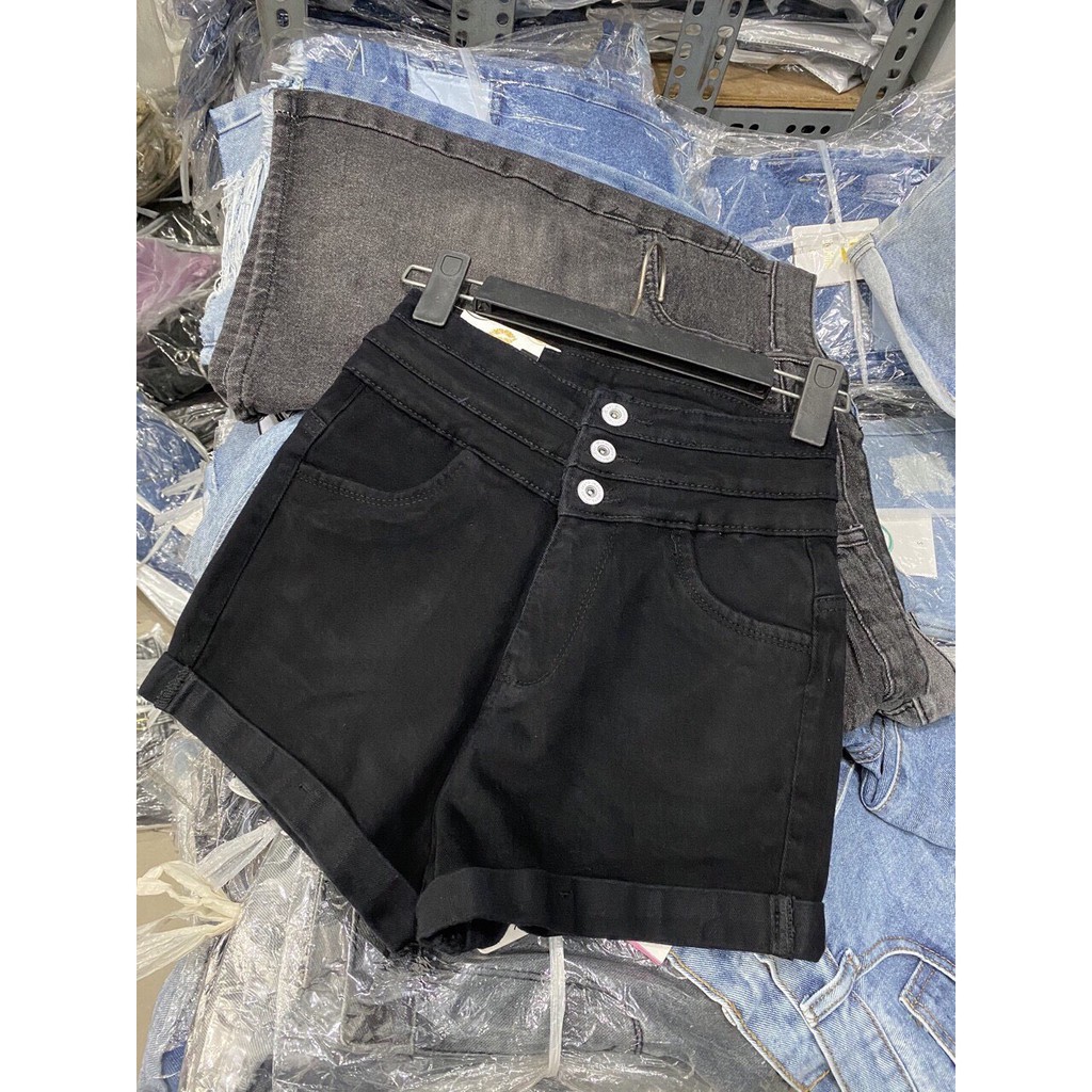 Quần short lưng cao 3 nút chất vải kaki