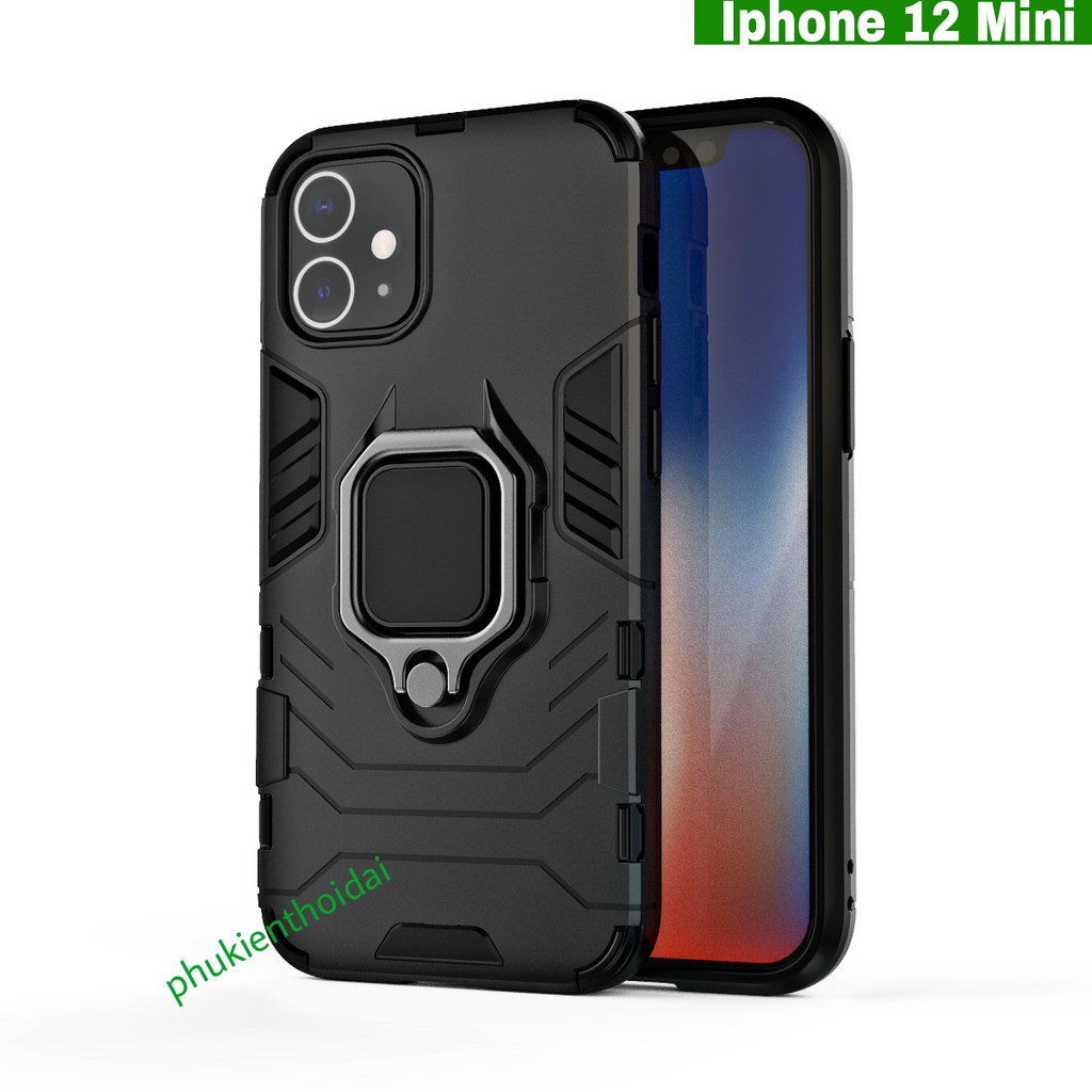 Ốp lưng Iphone 12 Mini Iron Man Iring chống sốc chống va đập mạnh giá đỡ kiêm nhẫn hút ô tô
