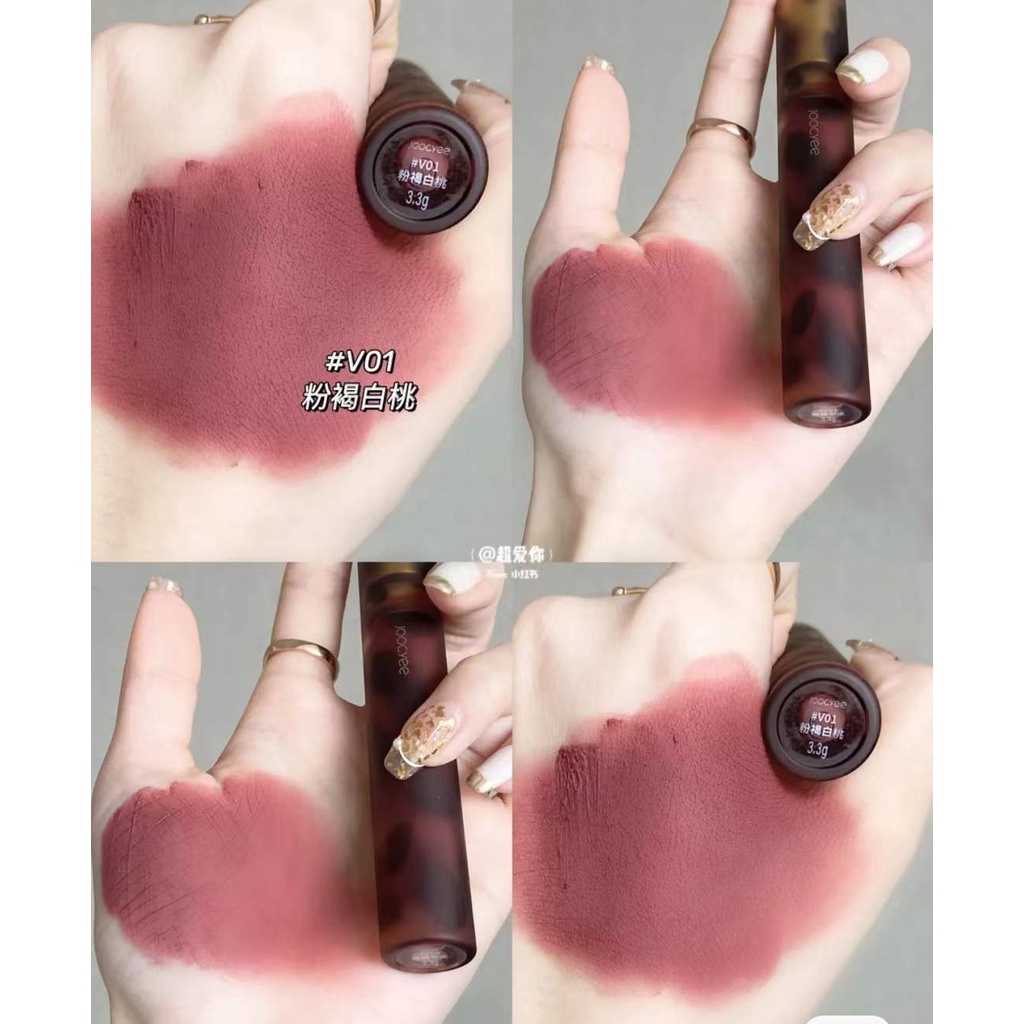 Joocyee Son môi Amber Tortoise chống thấm nước lâu trôi màu đỏ nâu lipmatte son kem lì | BigBuy360 - bigbuy360.vn