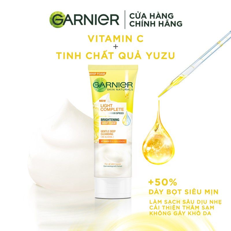 Sữa Rửa Mặt Tạo Bọt Sáng Da Garnier Whip Foam 100ml