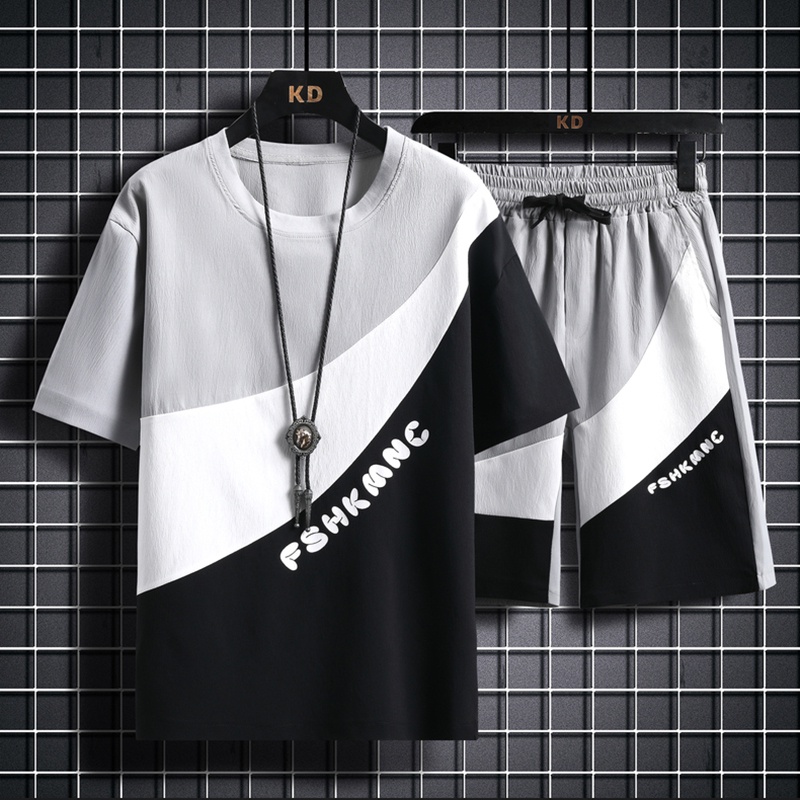 Bộ Đồ Nam Mùa Hè Áo Cổ Tròn Ngắn Tay Quần Short Thể Thao Hai Mảnh Thời Trang MixxstoreNo.1 QA NAM 121