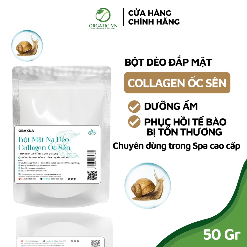 Mặt nạ dẻo dạng bột OBAXUA - Dùng trong Spa Cao Cấp - Dưỡng Trắng Da, Cấp ẩm, Chống Lão Hóa, Ngừa Mụn