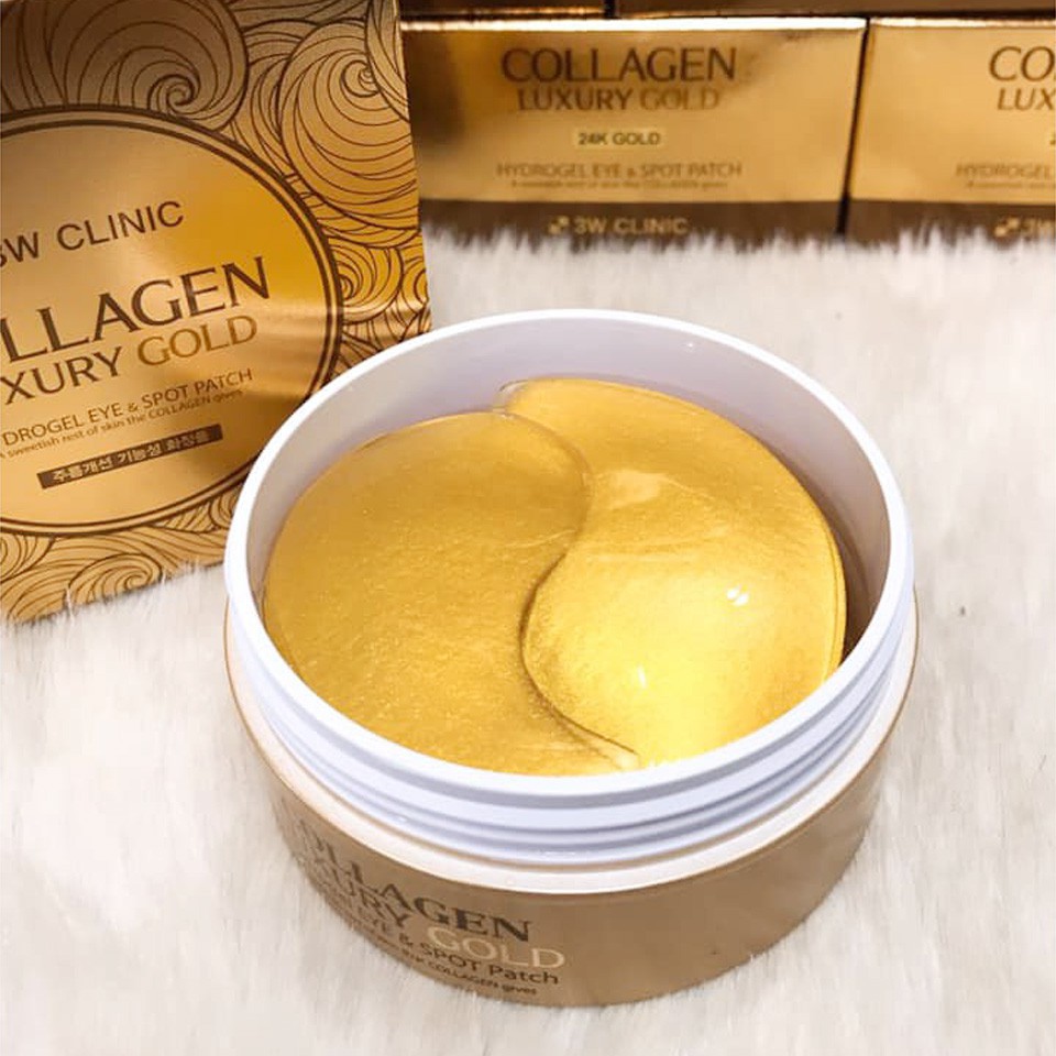 Mặt nạ mắt Collagen 3W Clinic Luxury Gold Hàn Quốc giúp cải thiện nếp ngăn 60 miếng