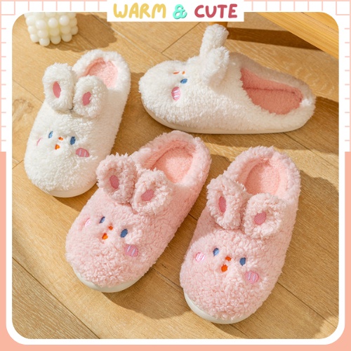 Dép Bông, Dép Lông Ấm Hình Thỏ Xinh Xắn, Dễ Thương Nhiều Màu Warm&amp;Cute A147