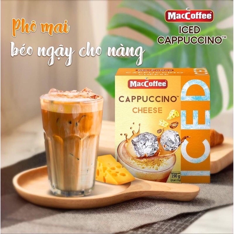 CAFE VỊ CAPUCHINO ORIGINAL &amp; CHEESE MACCOFFE ( hộp 10 gói )