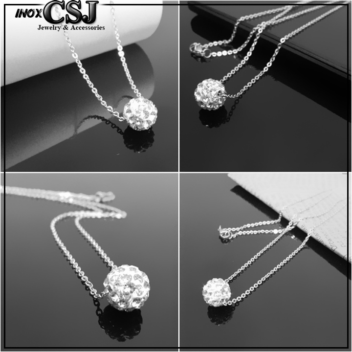 Dây chuyền nữ Trái châu trắng xỏ ngang, đẹp bền, dễ thương - Beben shop
