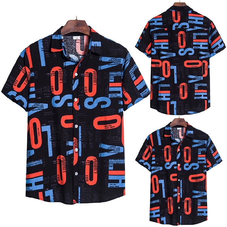 African floral pattern ethnic style linen printed short-sleeved shirt87 | BigBuy360 - bigbuy360.vn