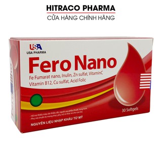 Viên uống bổ máu Fero Nano bổ sung Sắt, Acid Folic - Hộp 30 viên