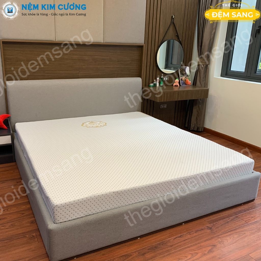 Nệm cao su non than hoạt tính WINNIES GREY chính hãng đệm Kim Cương chất lượng tốt giá rẻ thoáng mát dùng bốn mùa CS108