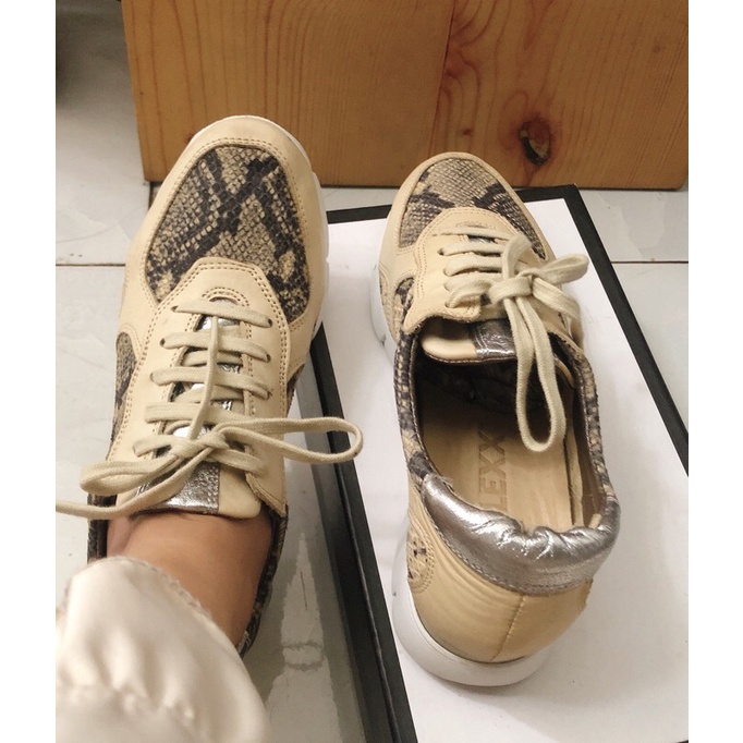 Giày Sneaker Hiệu The Flexx Da Mộc Đế Độn 4phân Size Cô Tấm 34, 35