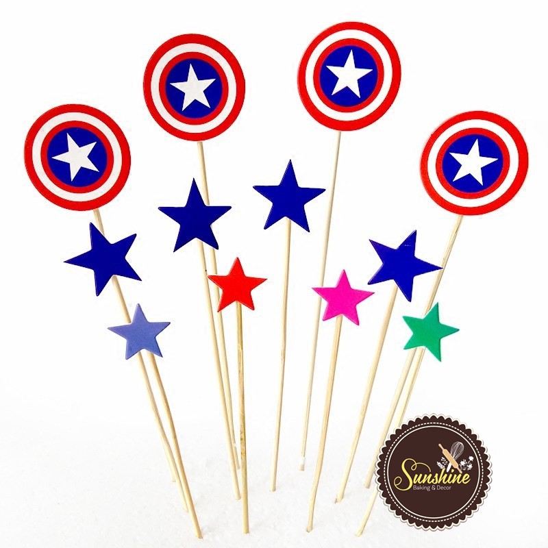 Hình Cắm Giấy Siêu Nhân Elsa Chó Cứu Hộ Trang trí Bánh Kem Bánh Sinh Nhật Nhiều Mẫu