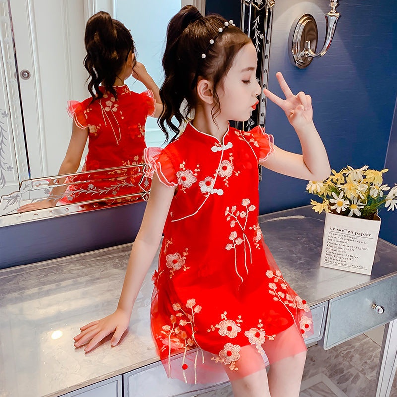 Đầm Sườn Xám Phong Cách Trung Hoa Cho Bé Gái