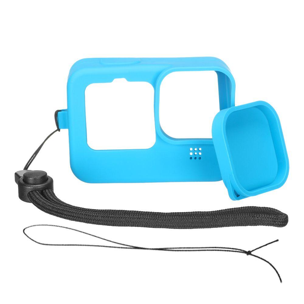 BTLIMER Vỏ Silicone Mềm Chống Trầy Xước Bảo Vệ Ống Kính Máy Ảnh Kèm Dây Đeo Cho Gopro Hero 10 Đen