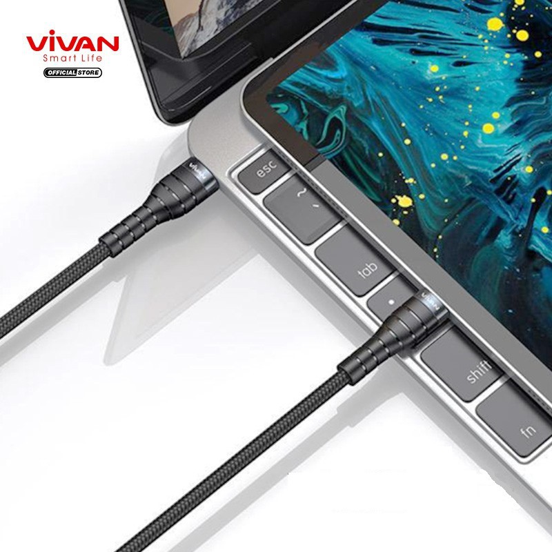 Cáp Sạc Nhanh VIVAN Type-C to Type-C PD 60W 120cm - KPD120