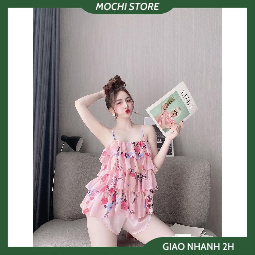 Đồ Bộ Nữ Đồ Ngủ Áo 2 Dây Tầng Voan Hoa Quần Cọc Màu Trơn Chất Lụa Mềm Mịn Màu Sắc Tươi Trẻ, Form Rộng Rãi Thoải Mái. | BigBuy360 - bigbuy360.vn