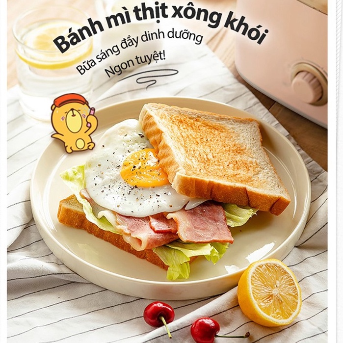 Máy nướng bánh mì sanwich Bear DSL-601 ( bản Quốc tế) 2 khe nướng với 6 cấp độ chống quá nhiệt nướng đều không cháy