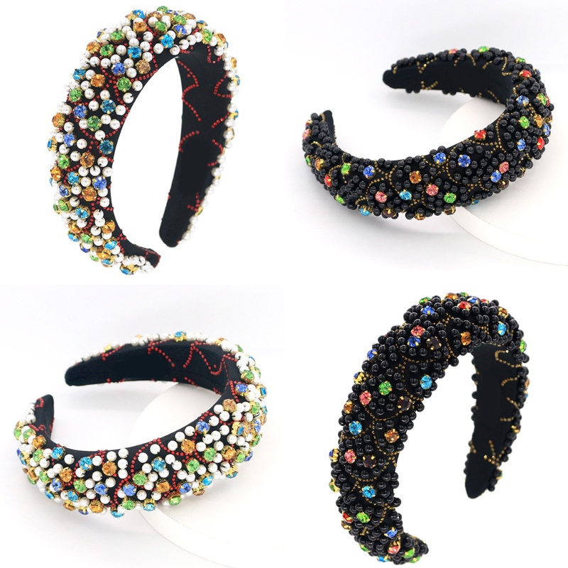 Băng Đô Cài Tóc Đính Hạt Ngọc Trai Và Hạt Nhựa Resin Thủ Công Nhiều Màu Chống Trượt Sang Trọng Dành Cho Bạn Nữ Pr