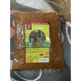 Bột ớt ta nguyên chất cay thơm nồng gói 500gr